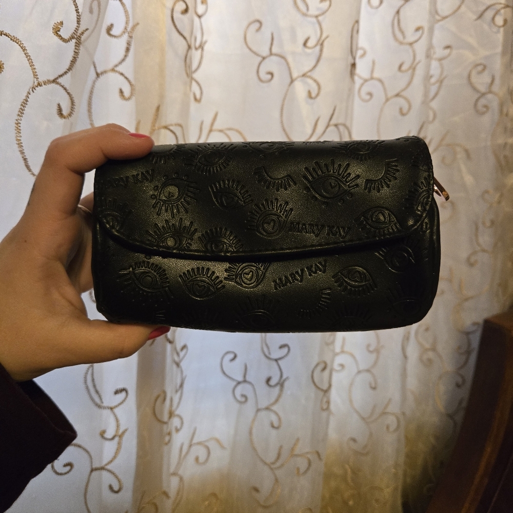 Mary Kay Black Embossed Cosmetic Case